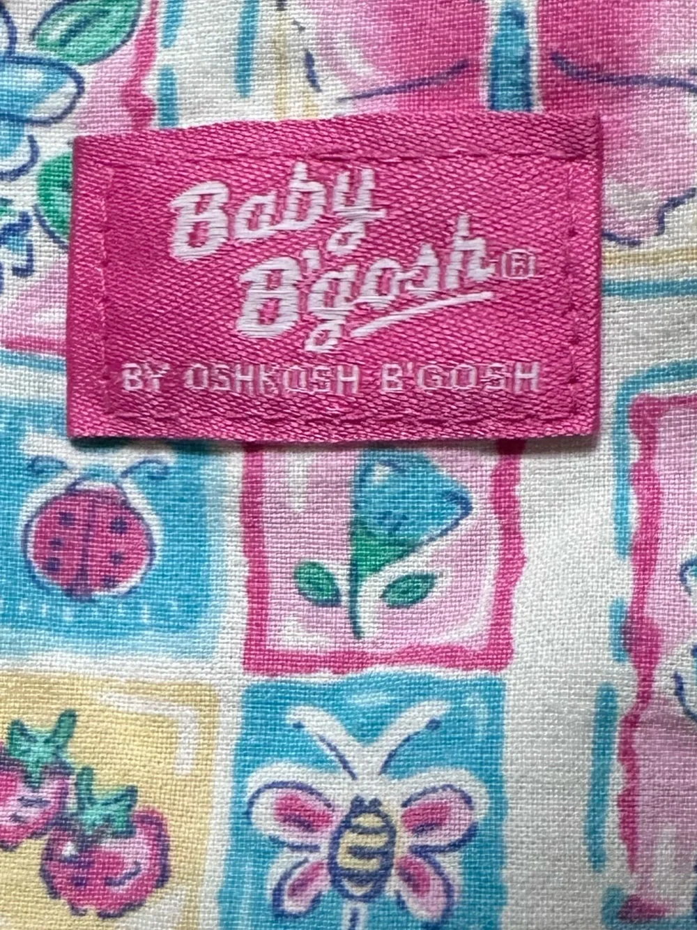 Vintage Baby B’gosh Vestbak Bubble Romper USA 6-9M Floral Butterfly Cotton Rare